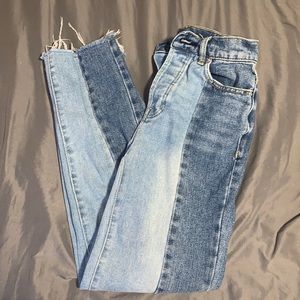 PACSUN TWO TONE BLUE JEANS - Size 22 - High Rise Straight